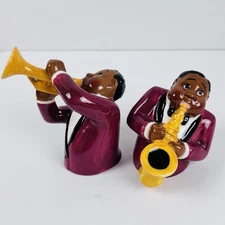 Clay Art Jazz Musician Salt & Pepper Shakers New In Box