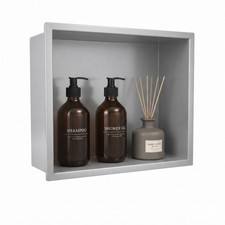 Stainless Steel Recessed Shower Niche Insert Tile Ready 12x12 12x24 2 Tier Shelf