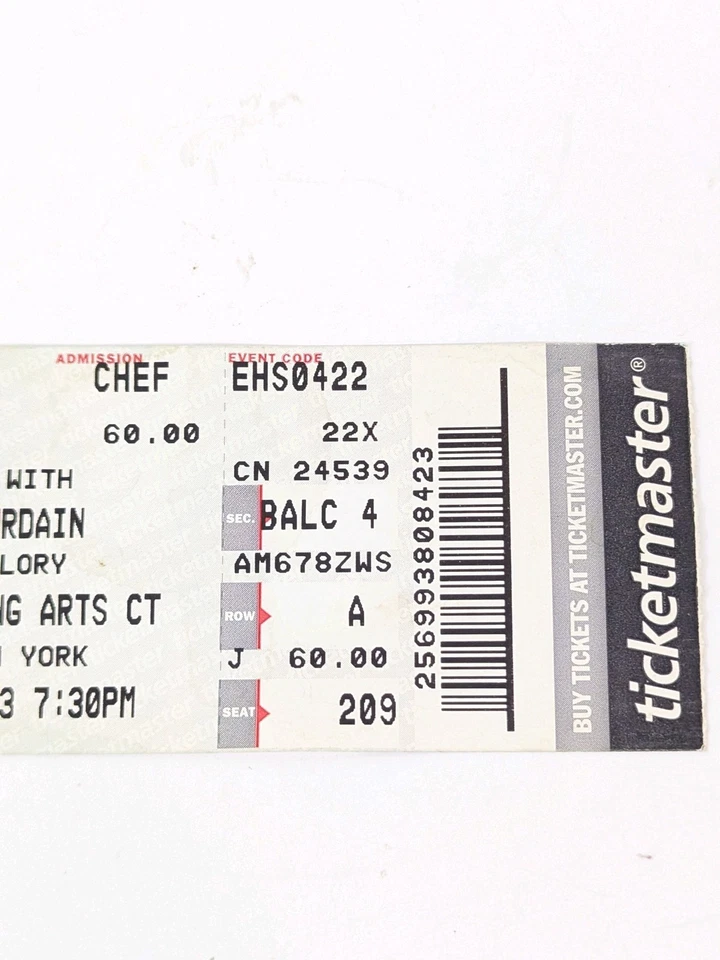 Anthony Bourdain Guts & Glory Shea's Performing Arts Center Ticket 2013 Buffalo - Image 3 of 4