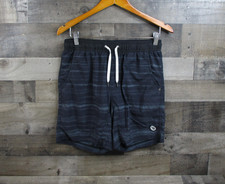 Vuori Kore Shorts Mens Small Black Striped Lined 7 Inseam Elastic Active Gym