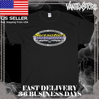 NEW SHIRT SUNSATION PERFORMANCE POWERBOATS LOGO MEN'S T-SHIRT FUNNY SIZE S-5XL