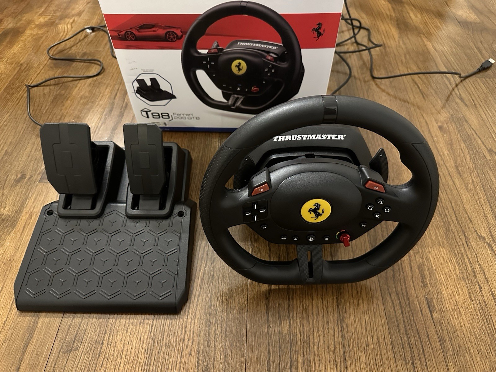 Thrustmaster - T98 Ferrari 296 GTB Wheel Pedal Set PS4, PS5, PC - NEW