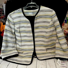 Kasper Women's Open-Front Print Lined Blazer BEAUTIFUL