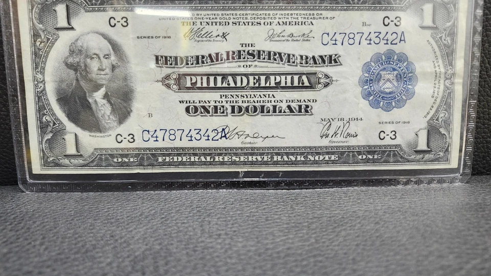 SC 1918 $1 Fr.717 Philadelphia, PA FRBN PCGS 35 CHOICE VF - Image 2 of 4