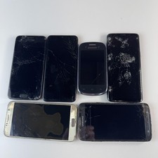 Lot Of 6 Samsung Smartphones Android Mixed Models Parts Repair Cracked Read