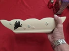Vintage 1956 Hull B8 Pottery Butterfly Flower Window Box Planter White and Blue