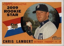 2009 Topps Heritage - Rookie Star Chris Lambert Detroit Tigers RC Card #118. rookie card picture
