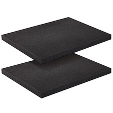 Foam Sheets - 16 x 12 x 1 in, 2-Pack, Black - High Density Polyurethane Pad ...