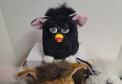 VINTAGE FURBY FURBIES Lot Spotted Black White Gray Tan 70-800
