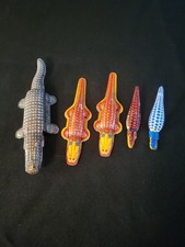 Lot of 5 Vintage Alligator Tin/Metal Noisemaker Clicker