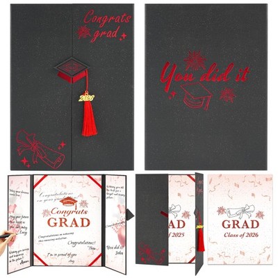 2026 Graduation Guest Book Black Red Gold Class Party Signature Memory Book Pack