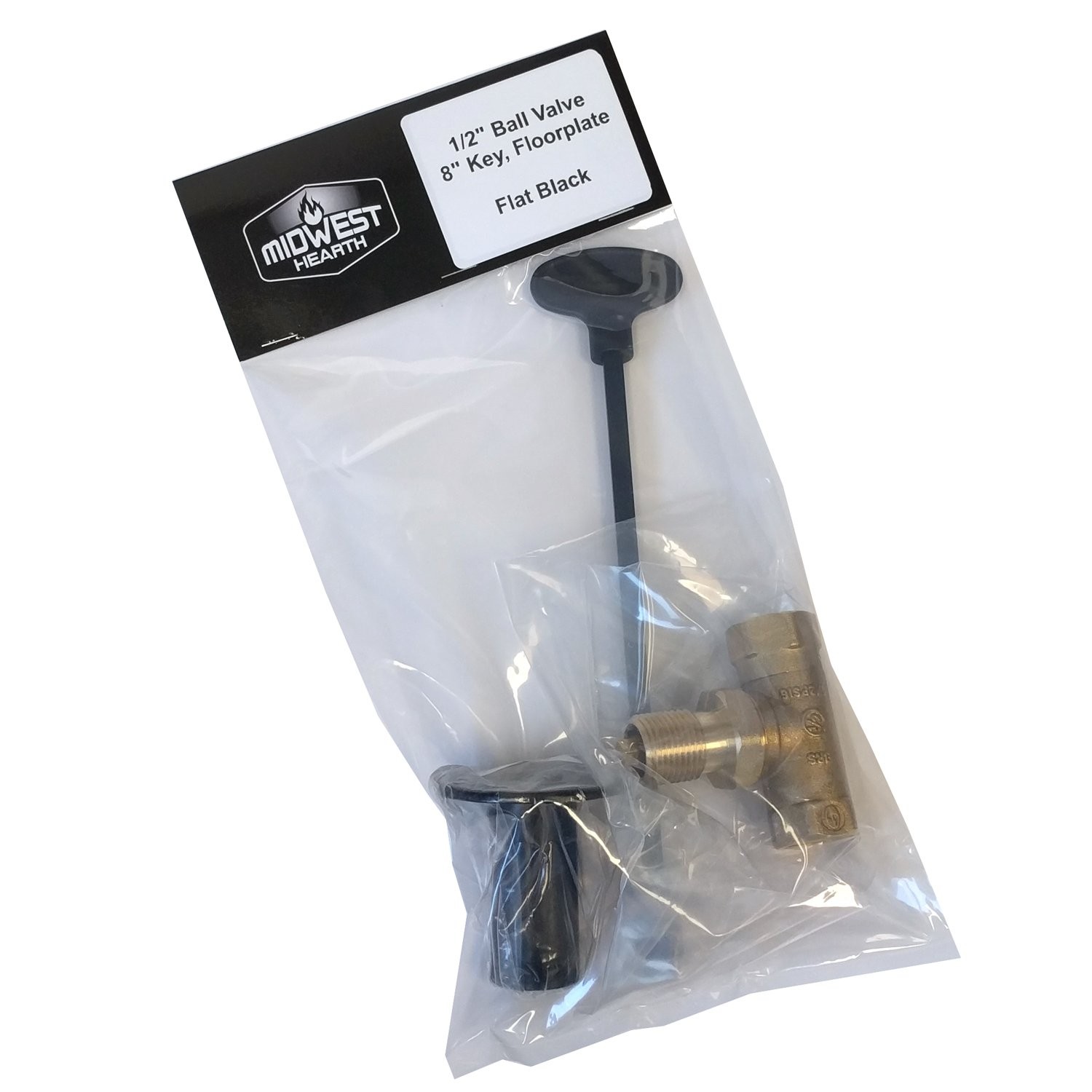 Midwest Hearth 1/2 NPT Gas Fire Pit Key Valve Kit - Flat Black Finish