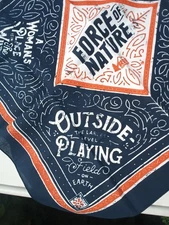 REI Co Op camping hiking Outside FORCE OF NATURE navy blue 21" x 21" bandana