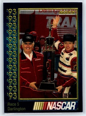 1993 Maxx Premier Plus Race 5 Darlington Junior Johnson & Associates #183
