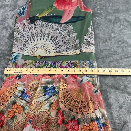 Desigual Dress Women XS Art to Wear Floral Romantic Midi Sheer Sheath Colourful - Picture 13 of 15