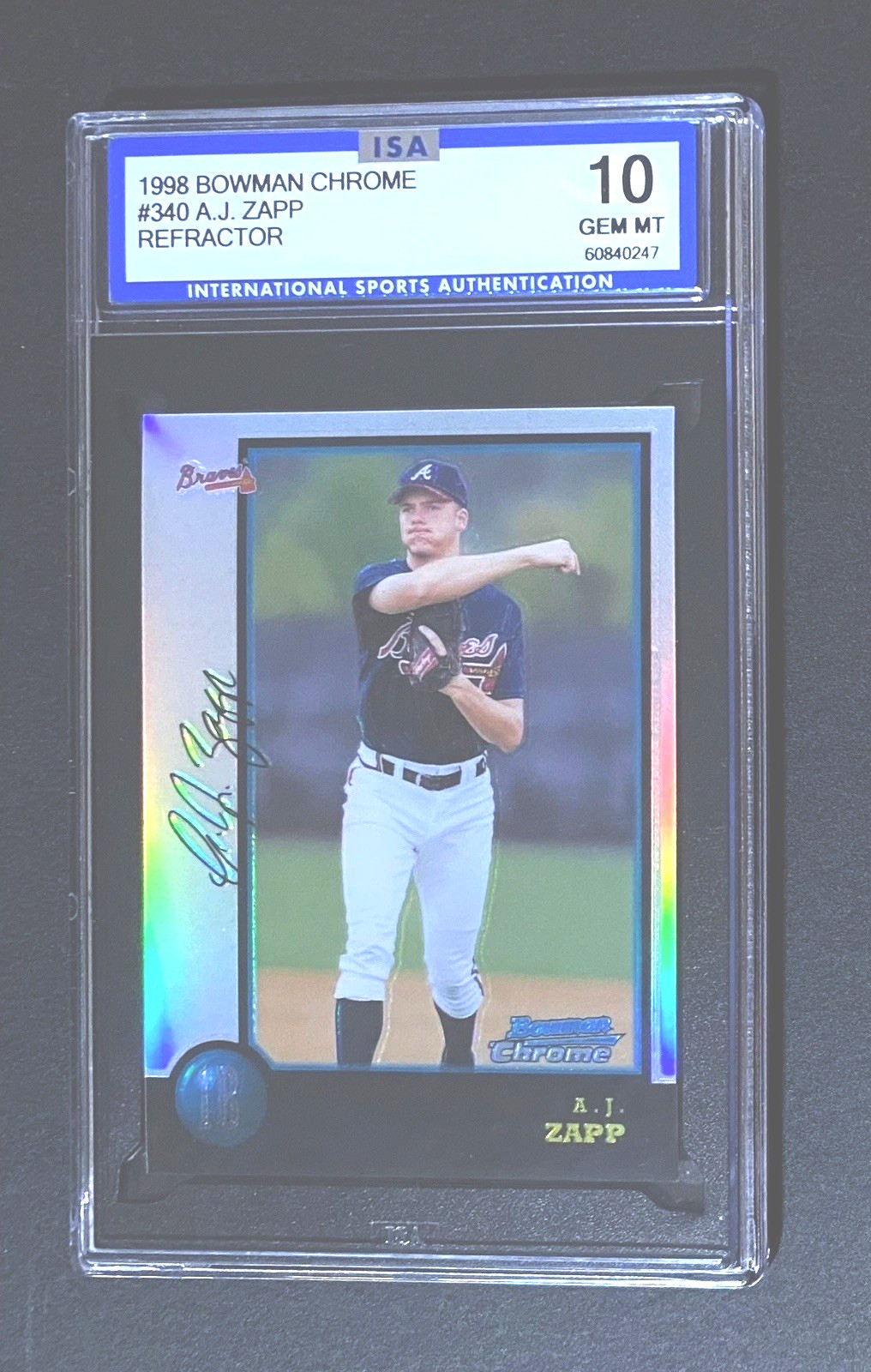 A.J. ZAPP GMA ISA GEM 10 ~ Bowman Chrome Prospect Refractor ~BRAVES NO 1