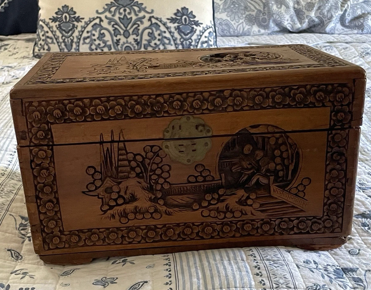 樟脑中国风木制箱子| eBay