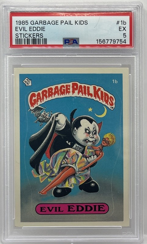 1985 Garbage Pail Kids EVIL EDDIE #1b Original Series 1 PSA 5 Topps GPK GRADED