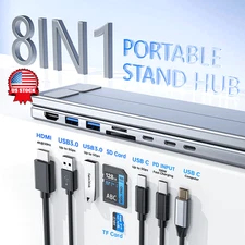 Ultimate USB C Docking Station Stand – 8-in-1 Hub with Foldable Laptop Stand USA