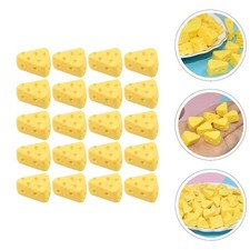 50Pcs Artificial Simulation Cakes Dessert Models Fake Cheese Props Yellow
