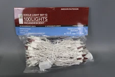 Vickerman 100 Red-Frosted White Mini Light Icicle White Wire 9  Christmas Light