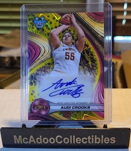 2024-25 BOWMAN BEST U AUDI CROOKS YELLOW REFRACTOR BEST OF 2024 AUTO # /75