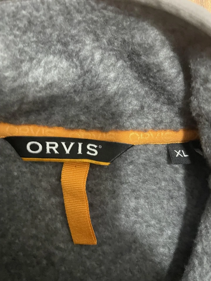 Orvis Vest Mens XL Gray Heather Outdoor Performance Sweater Fleece Full Zip NWT - Image 2 of 4