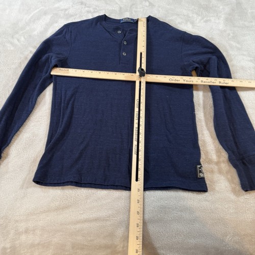 Polo Ralph Laren marineblau Strick Henley Langarm Herren Small " - Bild 5 von 7