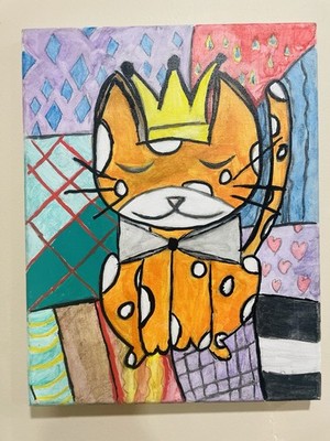 A Silent Crown - Abstract Cat Royalty Painting