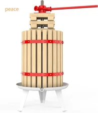 EJWOX 4.75 Gallon Fruit and Wine Press, Manual Cider Juice Maker,Red,4.75 Gallon