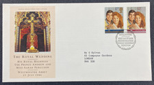 1986 UK Royal Wedding Prince Andrew & Sarah Ferguson Royal Mail FDC + Insert