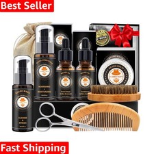 Sandalwood Infused Beard Care Kit: Wash, Balm  Tools for Men - Christmas Gifts