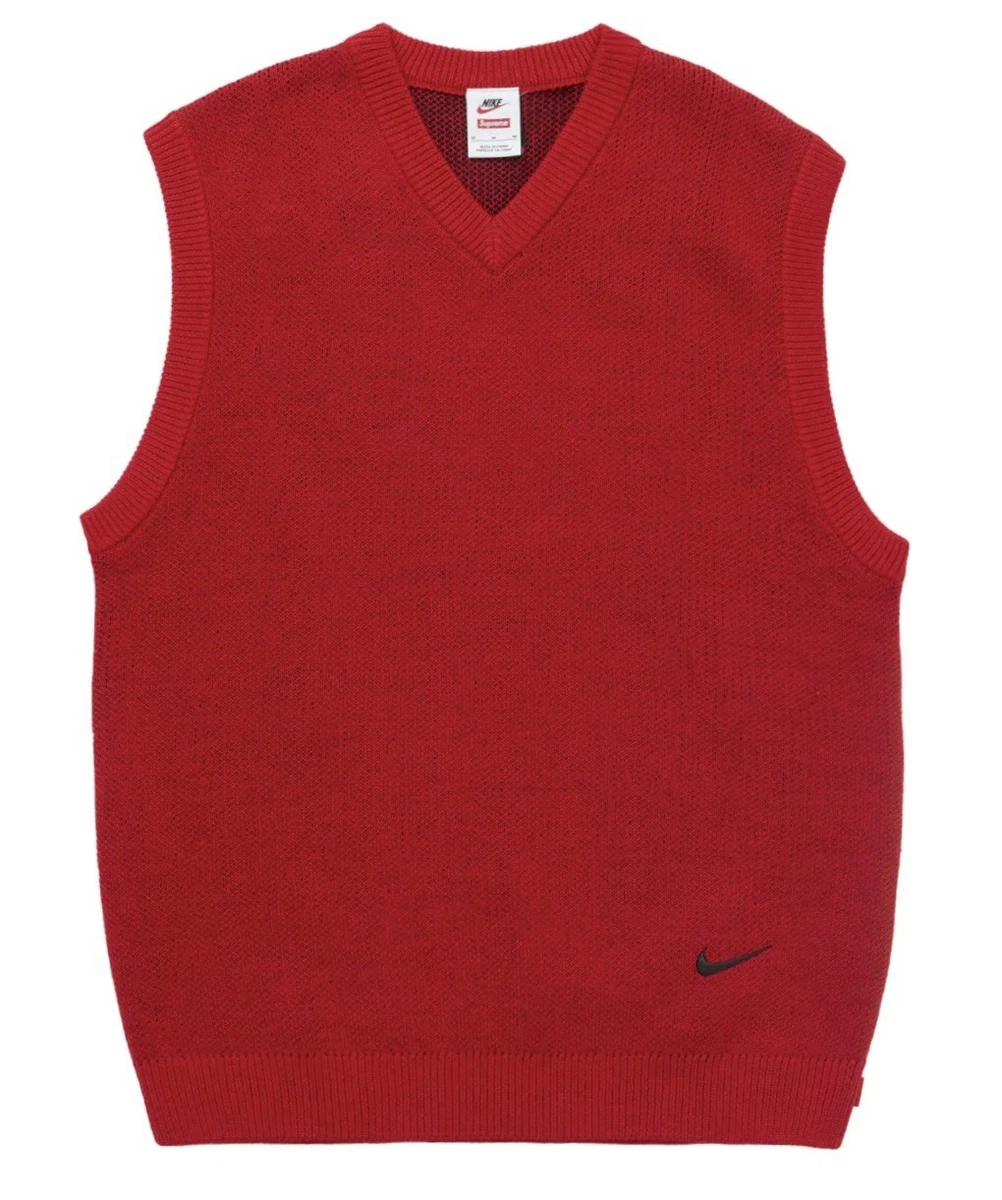Supreme®/Nike® Sweater Vest NEW! Supreme / Nike Sweater Vest Size Large - Red - SS25 - SHIPS