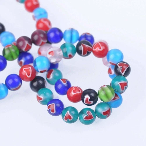 Millefiori Lampwork Glass Loose Spacer Beads Charms Findings Random Mixed Colors - Picture 65 of 73