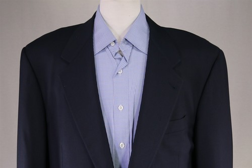 Zanella Blazer Navy Blue 2-Btn Wool Jacket Made in Italy 44R - Picture 3 of 7