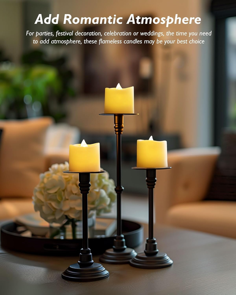 400+ Hour Timer Remote Control Flameless Votive Candles, Battery