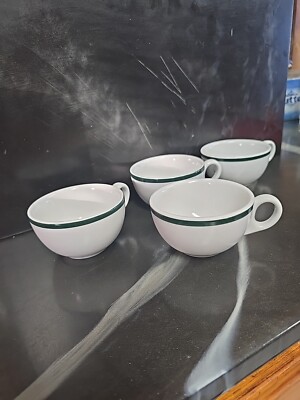 Lubiana ''BISTRO GREEN''  Poland ~ Set of 4 ~ Cups  ~ 2 1/8'' Tall Restaurant Cafe