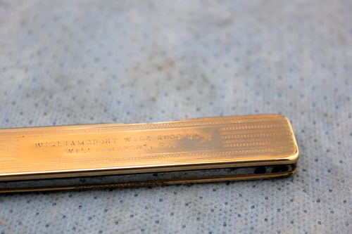 B & B ROLLED GOLD ADVERTISING LETTER OPENER WITH REMINGTON PEN KNIFE BLADE - Picture 2 of 8