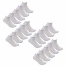 26 Pairs Miss Fiori Ladies Trainers Socks UK 4 - 8 White Sports