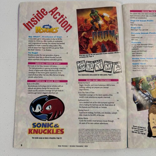SEGA Visions Magazine DOOM 32X GENESIS OCT/NOV 1994 NM/M GRAIL OoP - Foto 12 di 15