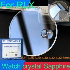 Flat Round Sapphire Crystal Watch Glass for RLX 21.3mm 25.3mm 29.4mm 30.4 32.7mm