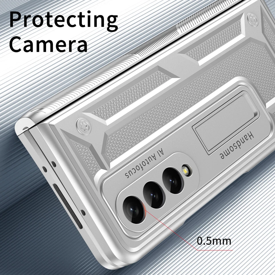Funda de teléfono resistente con soporte plegable armadura de lujo plegable para Samsung Galaxy Z plegable 5/4/3/2 Foto 2 de 4