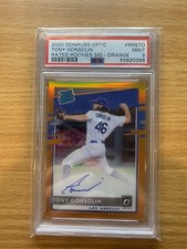 Tony Gonsolin 2020 Donruss Optic Rated Rookie Orange /99 RC Autograph Auto PSA 9