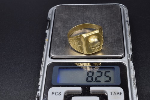 MEN ring SILVER 925 Memento Mori Skull mourning BIKER Vanitas doctor gold plated - Picture 16 of 22