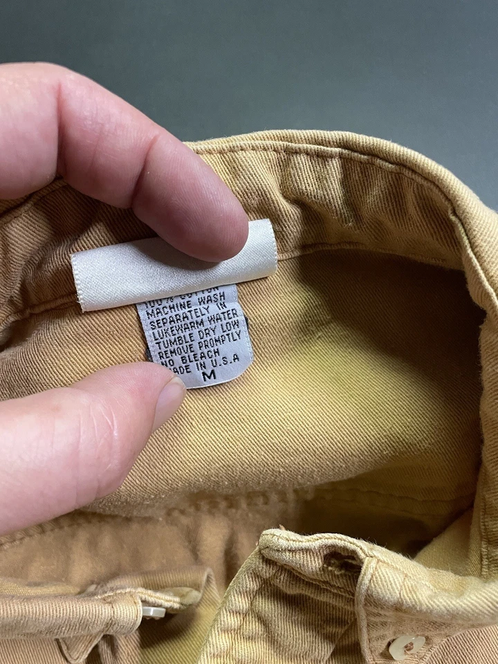 Austin Kane men's Button Down Long Sleeve Shirt Denim Medium Made In USA 44 - Image 4 of 4