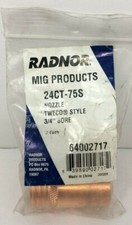 RADNOR 64002717 Tweco Style Coarse Threaded Copper Nozzle 2PK