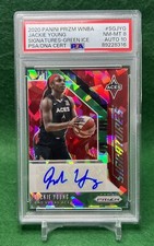 2020 Panini Prizm Jackie Young Green Crack Ice Autograph #SG-JYG PSA NM-MT 8