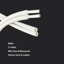 White Heat Shrink 3:1 Tube Car Cable Wire Electrical Tubing Sleeving Sizes&Lens