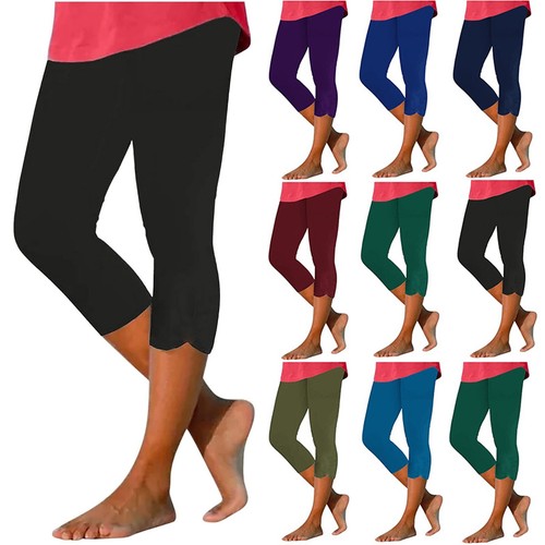 Women Tummy Control Workout Legging High Waisted Capri Leggings Summer Gym Pants