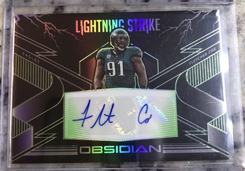 Fletcher Cox Signed Panini Obsidian Lightning Strike #LSA8 #14/50